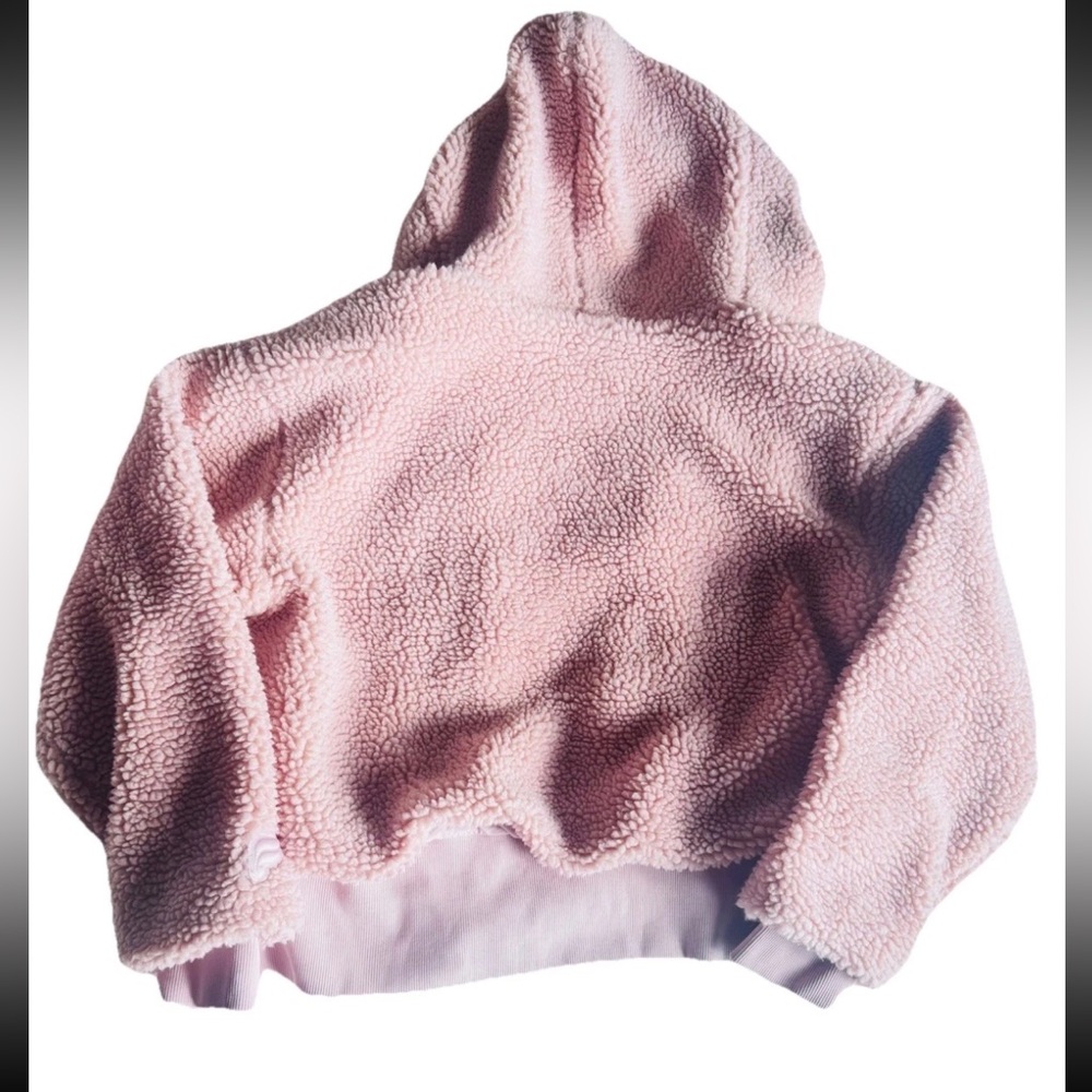 🩷 Fabletics Summit Teddy Sherpa Hooded Jacket Coat Muted Mauve Pink XXL - Picture 12 of 12